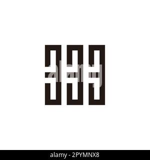 Number 333 square, rectangles geometric symbol simple logo vector Stock Vector