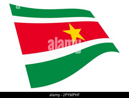 Suriname waving flag with clipping path 3d illustration Stock Photo