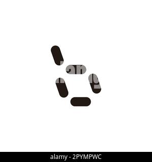 Letter b capsule, crooked geometric symbol simple logo vector Stock Vector