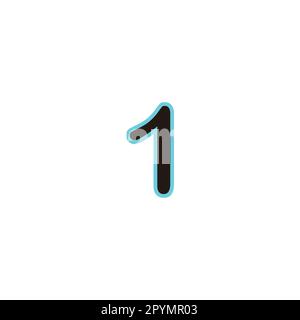 Number 1 neon, line geometric symbol simple logo vector Stock Vector