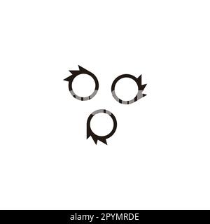 Three circles, rounded geometric symbol simple logo vector Stock Vector