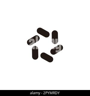 Six Capsules, round geometric symbol simple logo vector Stock Vector