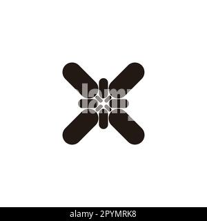 Letter X capsules geometric symbol simple logo vector Stock Vector