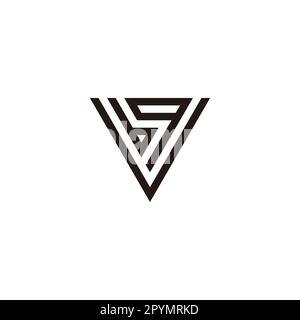 Letter v, b and g triangle geometric symbol simple logo vector Stock Vector