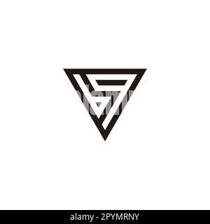 Letter bg triangle geometric symbol simple logo vector Stock Vector