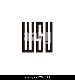 Letter WSU square geometric symbol simple logo vector Stock Vector