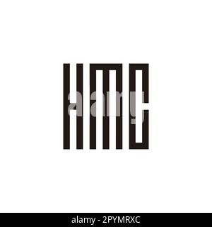 Letter HMC square geometric symbol simple logo vector Stock Vector