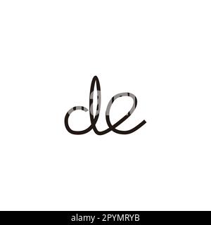 Letter d e line, connect geometric symbol simple logo vector Stock Vector