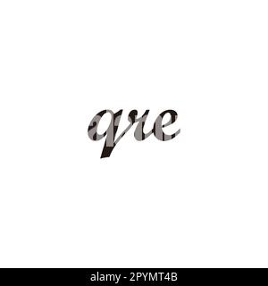 Letter qre connect geometric symbol simple logo vector Stock Vector