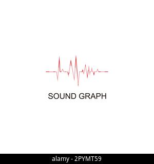 Sound Graph, lines, glitch geometric symbol simple logo vector Stock Vector