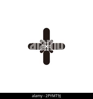 Plus, capsules geometric symbol simple logo vector Stock Vector