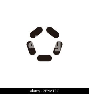Five capsules, polygon geometric symbol simple logo vector Stock Vector