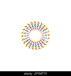 Capsules, rotation, colorful geometric symbol simple logo vector Stock Vector