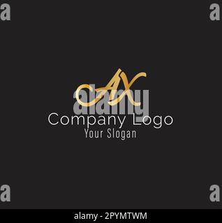 Letter AX Business Logo Design Alphabet Icon Vector Monogram Stock Vector