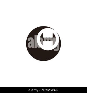 Letter H in moon, circle geometric symbol simple logo vector Stock Vector