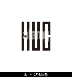 Letter HUC square geometric symbol simple logo vector Stock Vector