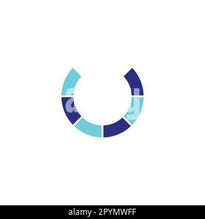 Letter U modern, electric geometric symbol simple logo vector Stock Vector