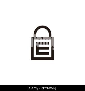 Letter E bag, square geometric symbol simple logo vector Stock Vector