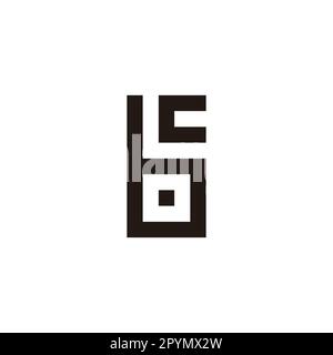 Letter b and c square, rectangle geometric symbol simple logo vector Stock Vector