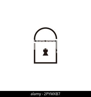 Letter S padlock, line geometric symbol simple logo vector Stock Vector