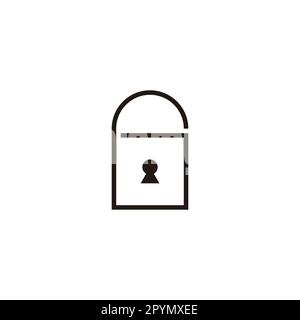 Letter G padlock, line geometric symbol simple logo vector Stock Vector