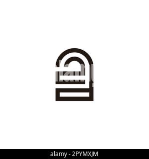 Number 2, letter a padlock geometric symbol simple logo vector Stock Vector