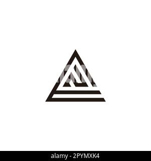 Letter N in E, triangle geometric symbol simple logo vector Stock Vector