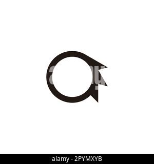 Letter a fire, circle geometric symbol simple logo vector Stock Vector