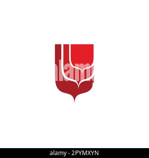 Rose flower, geometric symbol simple logo vector Stock Vector