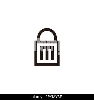 Letter m bag, square geometric symbol simple logo vector Stock Vector