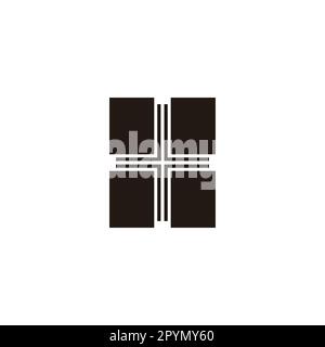 Four figure, lines geometric symbol simple logo vector Stock Vector