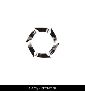 Wings, rounded, hexagon geometric symbol simple logo vector Stock Vector
