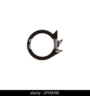 Letter d fire, circle geometric symbol simple logo vector Stock Vector