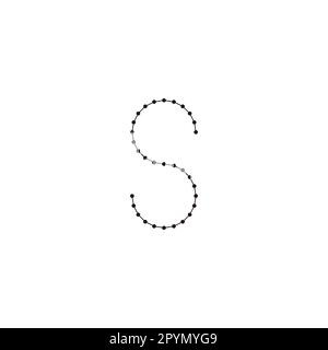Letter S line, molecules geometric simple symbol logo vector Stock Vector