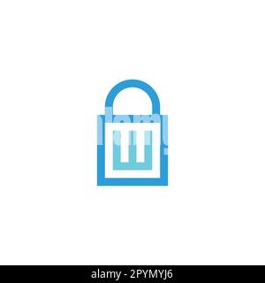 Letter w bag, square geometric symbol simple logo vector Stock Vector
