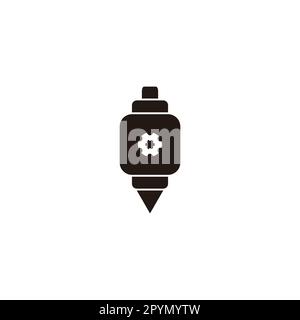 Pencil, equipment, tool geometric simple symbol logo vector Stock Vector