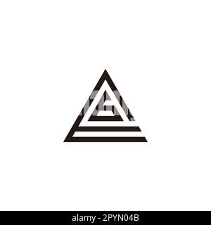 Number 6 in letter E triangle geometric simple symbol logo vector Stock Vector