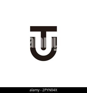 Letter T and U shield geometric symbol simple logo vector Stock Vector