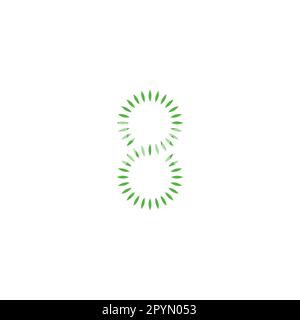Number 8 leaves, round geometric symbol simple logo vector Stock Vector