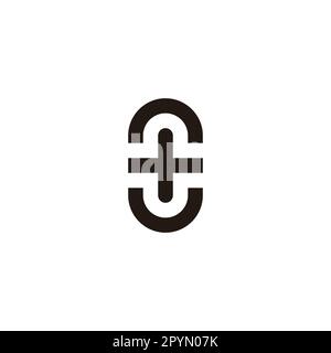 Capsule and plus, geometric symbol simple logo vector Stock Vector