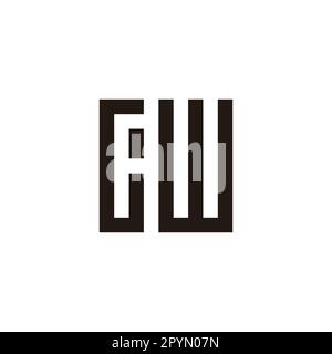 Letter G, F and W square rectangle geometric symbol simple logo vector Stock Vector