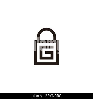 Letter G bag, square geometric symbol simple logo vector Stock Vector