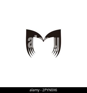 Letter M ribbon geometric symbol simple logo vector Stock Vector
