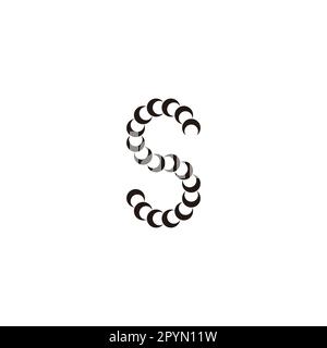 Letter S crescent geometric simple symbol logo vector Stock Vector