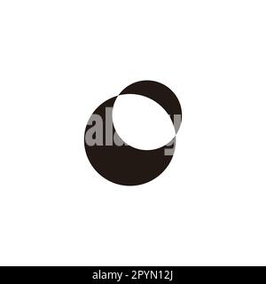 Crescent, double geometric symbol simple logo vector Stock Vector