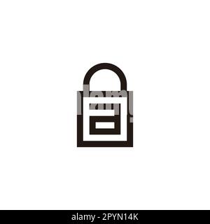 Letter a padlock, square geometric simple symbol logo vector Stock Vector