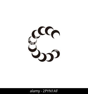 Letter C crescent, rotation geometric symbol simple logo vector Stock Vector