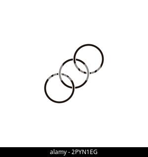 Three circle lines, ring geometric simple symbol logo vector Stock Vector