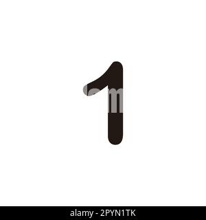 Number 1 outline geometric simple symbol logo vector Stock Vector