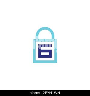 Number 6 bag, business geometric symbol simple logo vector Stock Vector
